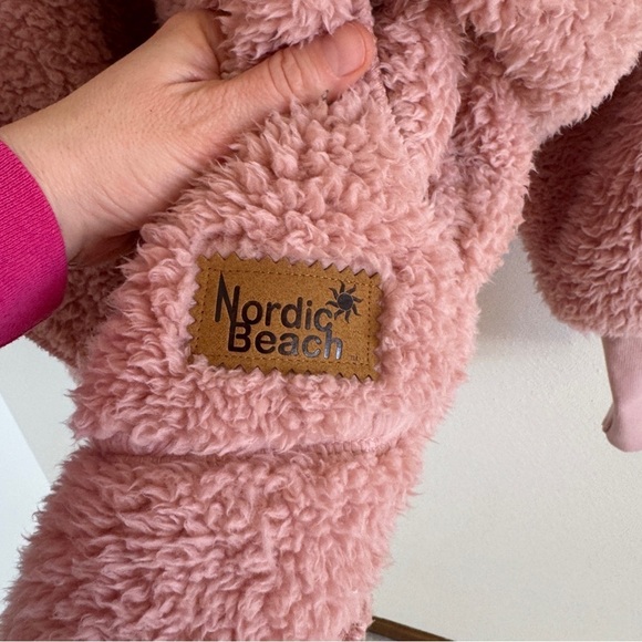 Nordic Beach Sherpa Fleece Wrap One Size Pink Blush - Picture 6 of 7
